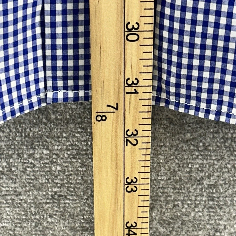 Banana Republc Shirt Men Large Grant Fit Long Sleeve Supima Cotton Check‎ Blue